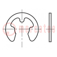 Borgring; verenstaal; D.as: 2,3mm; BN 809; Ring: extern; Øext: 6,3mm