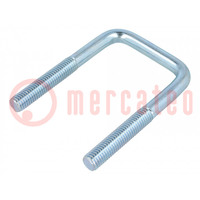 Perno en U; C; 1,5; acero; zinc; Long.rosca: 45mm; Anch.int: 49mm