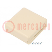 Enclosure: for alarms; X: 71mm; Y: 71mm; Z: 27mm; ABS; ivory