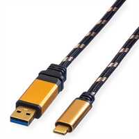 ROLINE GOLD USB 3.2 Gen 1 kabel, A-C, M/M, Retail Blister, 0,5 m