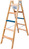 Produktbild - Holz-Stufen-Stehleiter, beidseitig , 4 Stufen , Länge 0,98 m , Holmgröße 72 mm