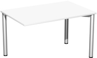 SoftForm-Verkettungs-Schreibtisch, Weiß, Gestell in alusilber. HxBxT 720 x 1200 x 800 mm | TP0442-01