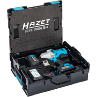 HAZET, LLAVE DE IMPACTO A BATERÍA 9213-1000LB/4, HERRAMIENTA PARA AFLOJAR Y APRETAR COMPONENTES, SIMPLE, FLEXIBLE, JUEGO DE 4 PI