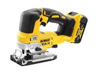 DEWALT - SCIE SAUTEUSE À POIGNÉE SUPÉRIEURE BRUSHLESS XR 18V 5 AH - DCS334P2-QW - SCIE SANS FIL AVEC COFFRET TSTAK, 2 BATTERIES