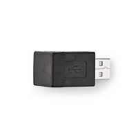 ADAPTADOR USB-A | USB 2.0 | USB-A MACHO | USB-A HEMBRA | 480 MBPS | REDONDO | NIQUELADO | PVC | NEGRO | CAJA