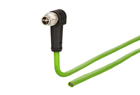 M12 Industrial Ethernet Leitung, X-kodiert, 1,0 m, M12 Stecker gewinkelt - freies Leitungsende, Kodierung bei 225°, PUR