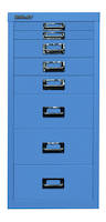 Bisley MultiDrawer™, 29er Serie, DIN A4, 8 Schubladen, blau