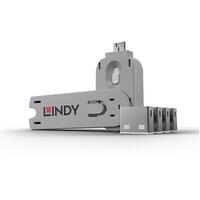 LINDY USB Portschlösser 4xWeiss mit Schlüssel