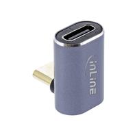 InLine USB4 Adapter, USB-C Stecker/Buchse oben/unten gewinkelt, Aluminium
