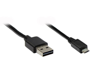 Alcasa USB 2.0 A/micro B, 3m USB Kabel USB A Micro-USB B Schwarz