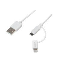 LogiLink CU0118 USB cable 1 m Micro-USB A USB A White