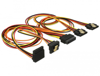 DeLOCK 60149 SATA-kabel 0,5 m SATA 15-pin 4 x SATA 15-pins Zwart, Oranje, Rood, Geel