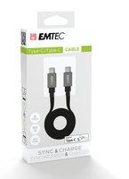 Emtec T700C2 kabel USB 1,2 m USB C Czarny