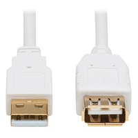 Tripp Lite U024AB-003-WH Safe-IT USB 2.0 Antibacterial Extension Cable (A M/F), USB 2.0, White, 3 ft. (0.91 m)