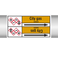 Brady CITY GAS 127X33RL-T2-P15 selbstklebendes Etikett Rechteck Permanent Ocker, Schwarz