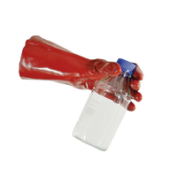 Guante antiácido, color rojo, PVC, 1 par