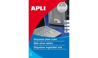 APLI Etiquette polyester, résistant, 25,4 x 10 mm, argent (66000361)