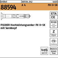 ART 88594 FISCHER-Hochleistungsanker A 4 FH II 12/ 15 SEKO VE=S