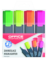 Zakreślacz fluorescencyjny OFFICE PRODUCTS, 1-5mm (linia), 4szt., mix kolorów