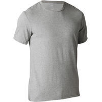 500 Regular-fit Pilates & Gentle Gym T-shirt - Mottled Light Grey - M