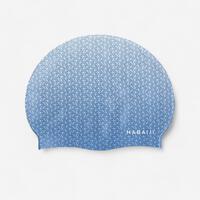 Silicone Swim Cap - One Size - Geo White Blue - UNIQUE