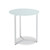 Relaxdays Runder Beistelltisch aus Glas und Metall, dekorativer Loungetisch, HxBxT: 51 x 50 x 50 cm, in trendigem Weiß