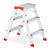 Relaxdays Trittleiter klappbar, 5 Stufen, Treppenleiter Aluminium, Leiter bis 120 kg, HBT: 99 x 45 x 77 cm, silber/rot