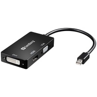 SANDBERG Kijelző konverter, Adapter MiniDP>HDMI+DVI+VGA