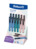 Tintenroller Pina Colada, farbig sortiert, 3 Farben blau metallic, rosé metallic und petrol metallic, jeweils incl. 3 kleinen Tintenpatronen, auf Blisterkarte mit Euroloch