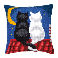 Cross Stitch Kit: Cushion: Roof Top Cats
