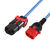ACT Powercord C13 IEC Lock+ - C14 IEC Lock Dual Locking blue 1 m, PC3619