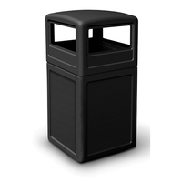 Square Litter Bin with Dome Lid - 140 Litre - Grey