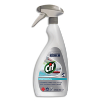 CIF PROFESSIONAL Spray 750 ml Désinfectant sans rinçage à base d'alcool, pour surfaces, sans parfum HACCP