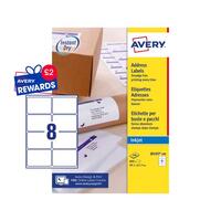 Avery Inkjet Address Label 99.1x67.7mm 8 Per A4 Sheet White (Pack 800 Labels)
