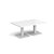 Brescia rectangular coffee table with flat square white bases 1200mm x 800mm - w