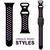 NALIA Airflow Bracelet Silicone Smart Watch Strap compatible with Apple Watch Strap SE & Series 8/7/6/5/4/3/2/1, 38mm 40mm 41mm, Sports Watch Band Men & Women Black Purple