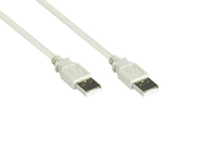 kabelmeister® Anschlusskabel USB 2.0 Stecker A an Stecker A, 0,5m, grau