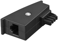 TAE Telefon-Adapter-Stecker, Schwarz - TAE-F-Stecker (PIN 1/2) > RJ45-Buchse (8P2C) (PIN 1/8)