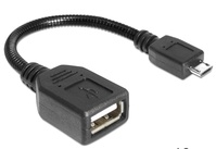 Kabel, USB micro-B Stecker an USB 2.0-A Buchse, OTG flexibel, 18 cm, Delock® [83293]