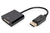 DisplayPort Adapterkabel, DP - DVI (24+5) St/Bu, 0.15m,m/interlock, DP 1.1a komp., sw