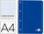 Cuaderno Espiral Liderpapel A4 Micro Serie Azul Tapa Blanda 80H 80 Gr Cuadro5Mm con Margen 4 Taladros Azul