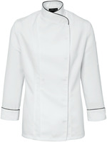 Damenkochjacke Luisa; Kleidergröße 50; weiß/grau
