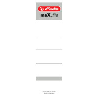Ordnerrückenschild maX.file EINSTECK 8cm weiß 10er, kurz/breit, 54 x 190 mm