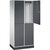 Armario guardarropa de acero de dos pisos INTRO, A x P 820 x 500 mm, 4 compartimentos, cuerpo gris luminoso, puertas en gris negruzco.