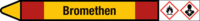 Rohrmarkierer mit Gefahrenpiktogramm - Bromethen, Rot/Gelb, 3.7 x 35.5 cm