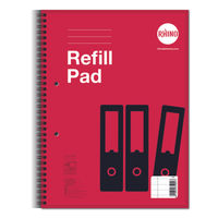 REFILL PAD A4 SPIRAL 80 RULED RED P6