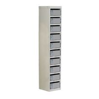 Post box lockers - 140 Series, light grey with 10 compartments