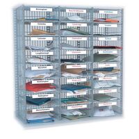 Modular wire mail sorting units - 24 Compartment kit (3 columns x 8) 1016mm high - A4+