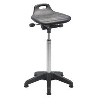Industrial sit/stand stools - PU moulded seat, height adjustment 460-590mm and 5 star nylon base with glides