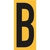 Buchstabe B, gelb / schwarz, Folie, selbstklebend, 101 x 225 x 0,1 mm